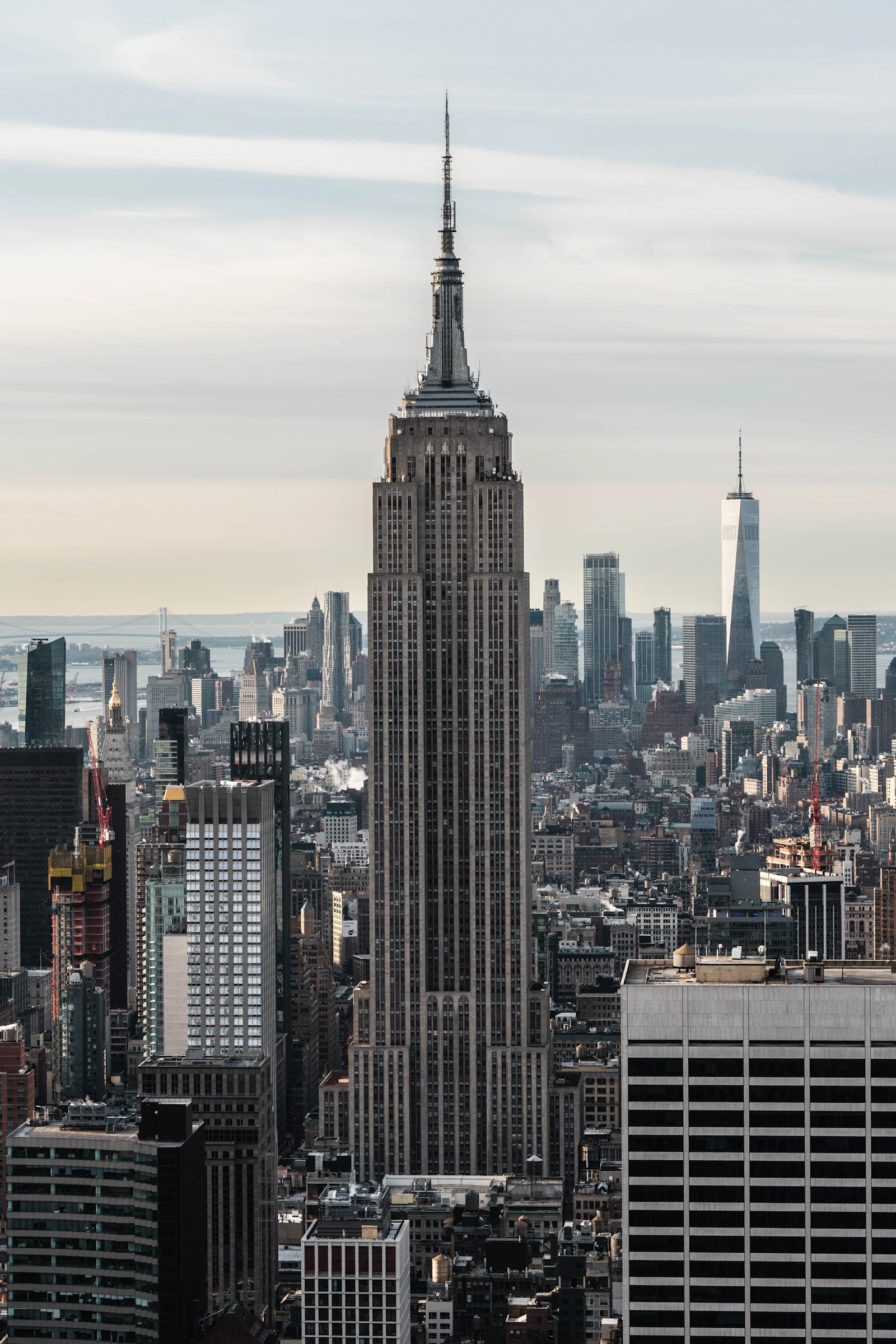 The Manhattan skyline and Empire State Building in New York.